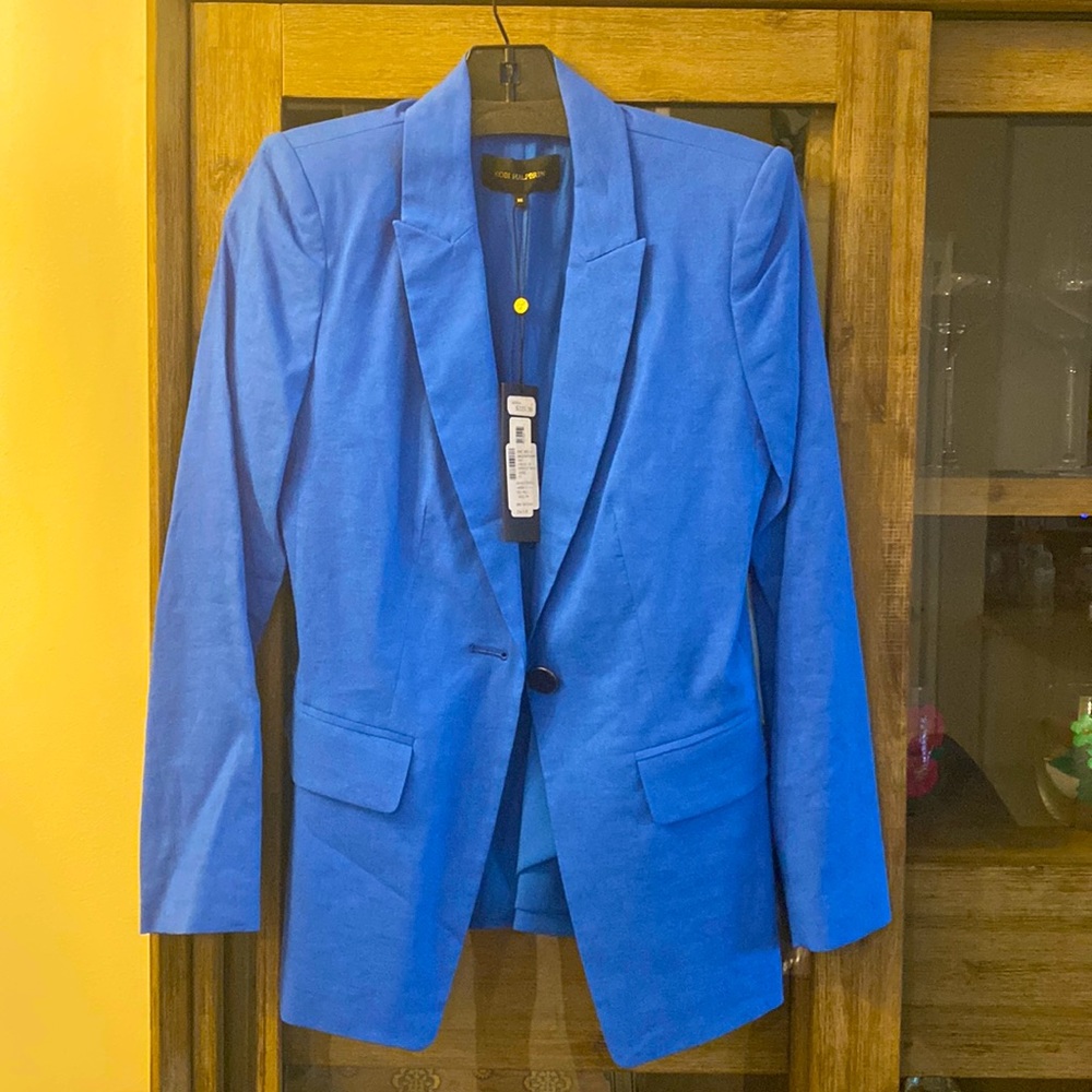 Kobi Halperin Azure Blue Linen Blazer Size XS NWT
